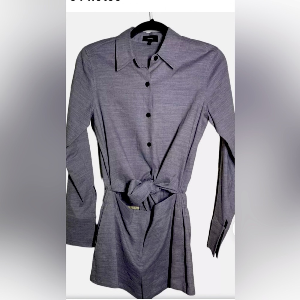 THEORY linen blend romper sz 6 NWT